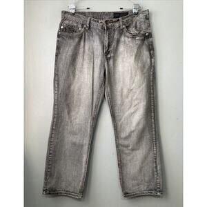 TK Axel Relaxed Straight Baggy Jeans Men Size 36X30 Gray Denim Streetwear Skater